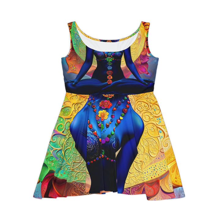 Cosmic Meditative Bloom - Women's Skater Dress - All Over Prints - g(0D·IO) - XS - -