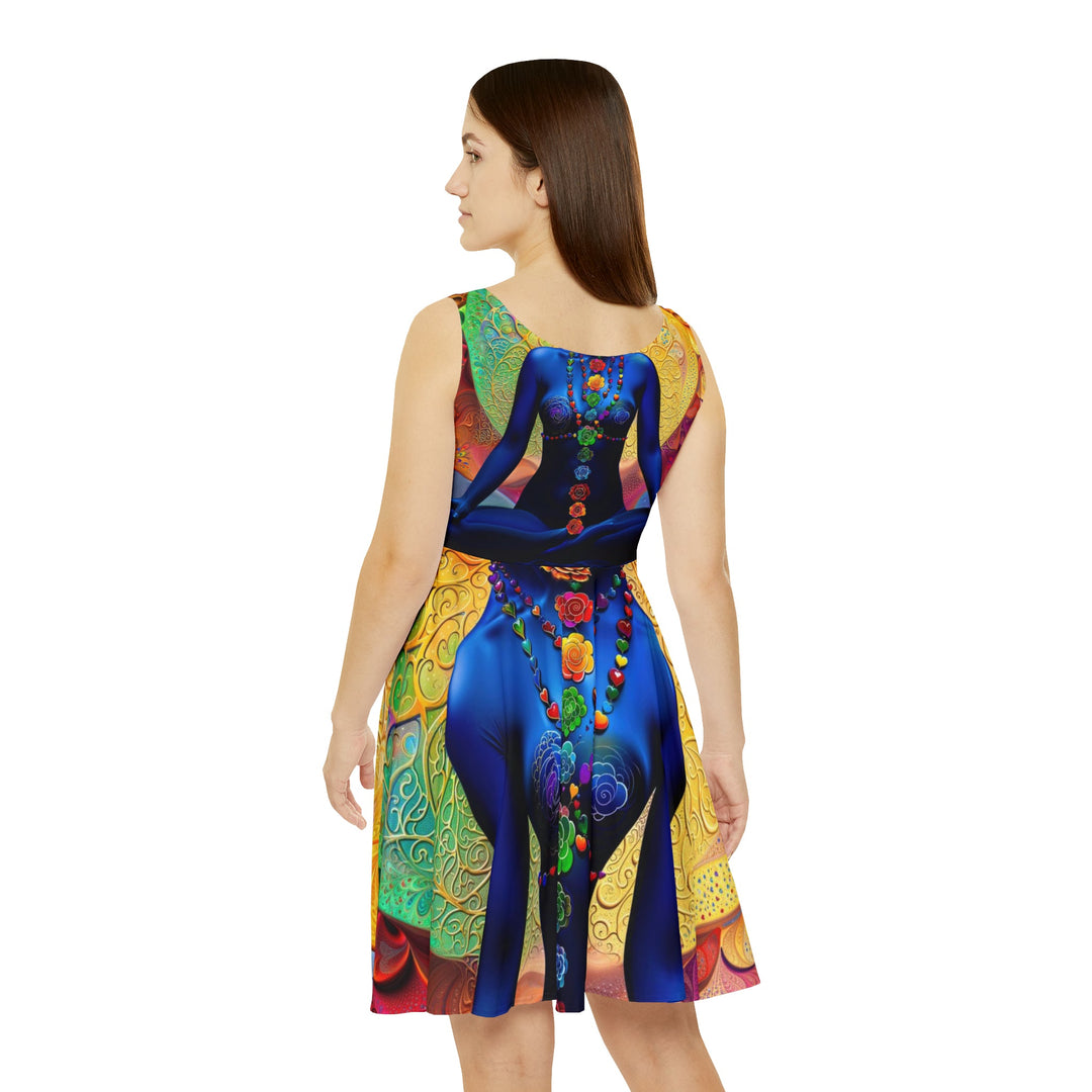 Cosmic Meditative Bloom - Women's Skater Dress - All Over Prints - g(0D·IO) - XS - -