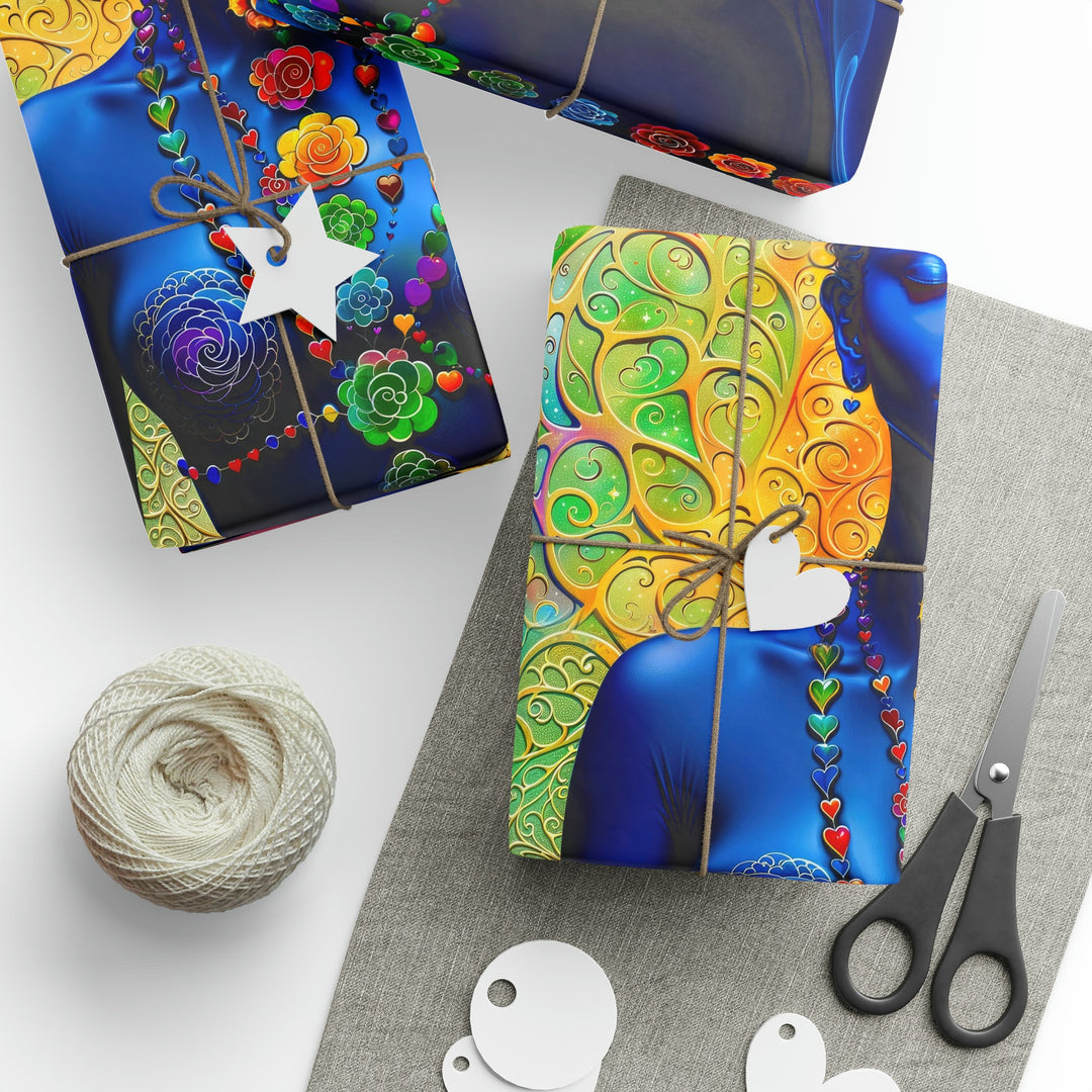 Cosmic Meditative Bloom - Wrapping Paper - Home Decor - g(0D·IO) - 30" x 180" - Matte -