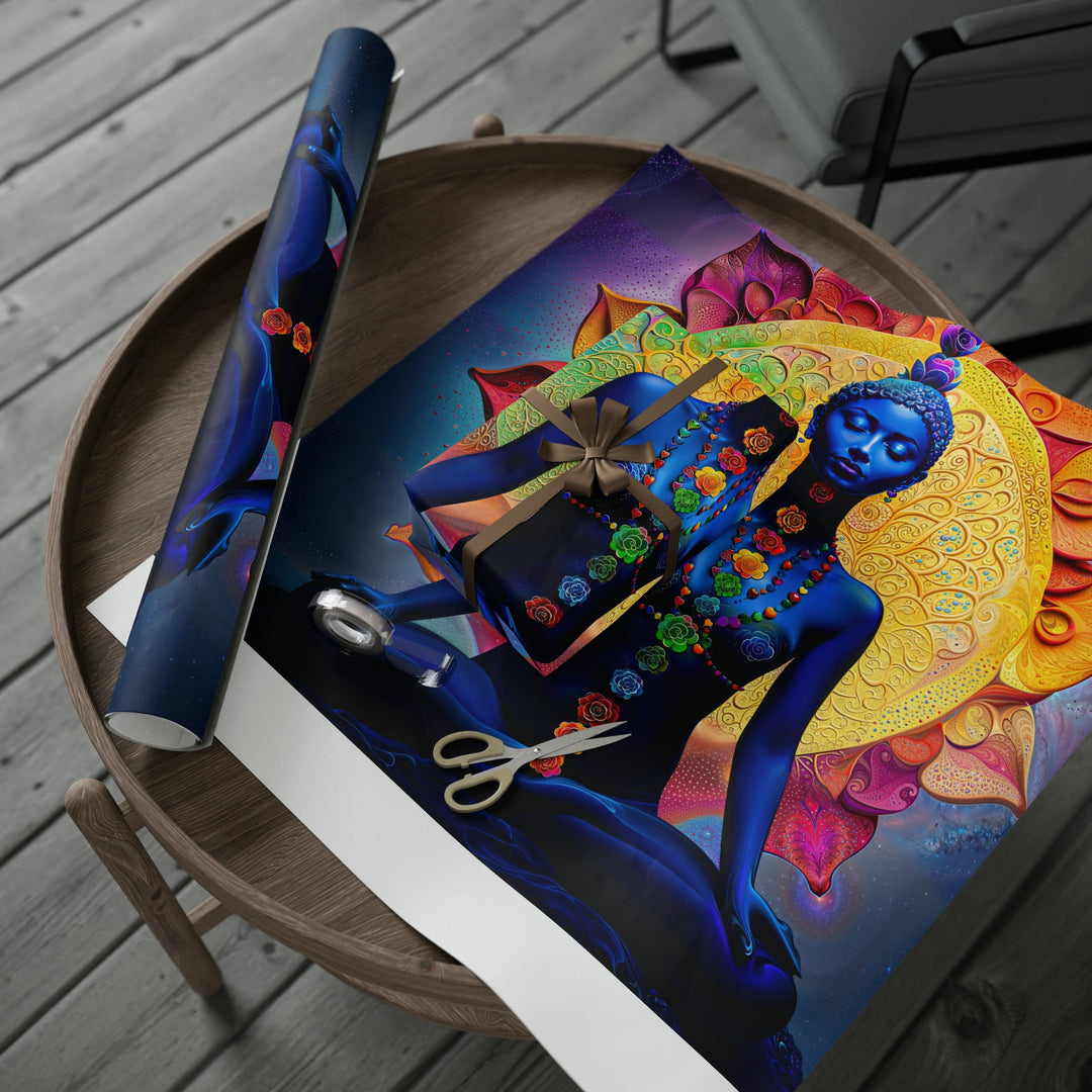Cosmic Meditative Bloom - Wrapping Paper - Home Decor - g(0D·IO) - 30" x 180" - Matte -