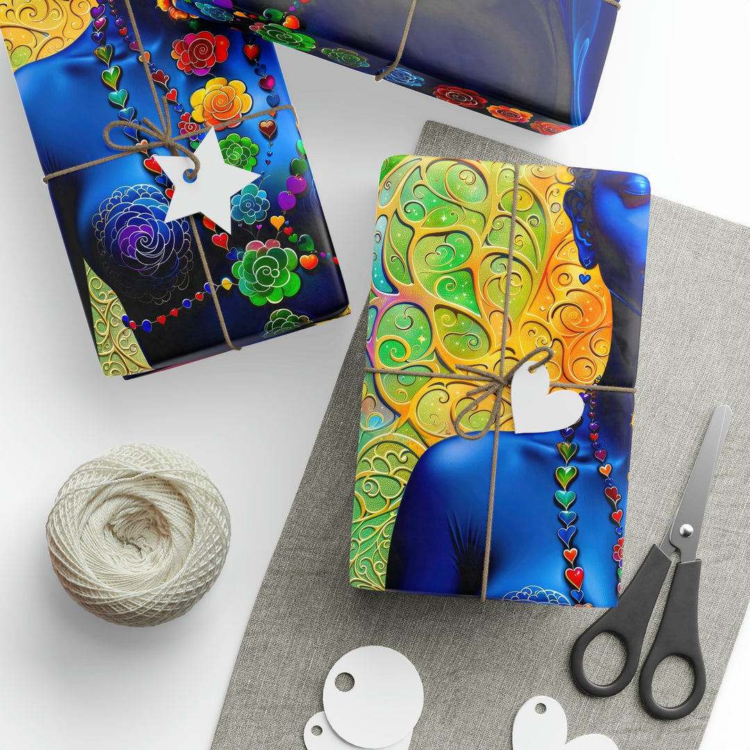 Cosmic Meditative Bloom - Wrapping Paper - Home Decor - g(0D·IO) - 30" x 180" - Matte -