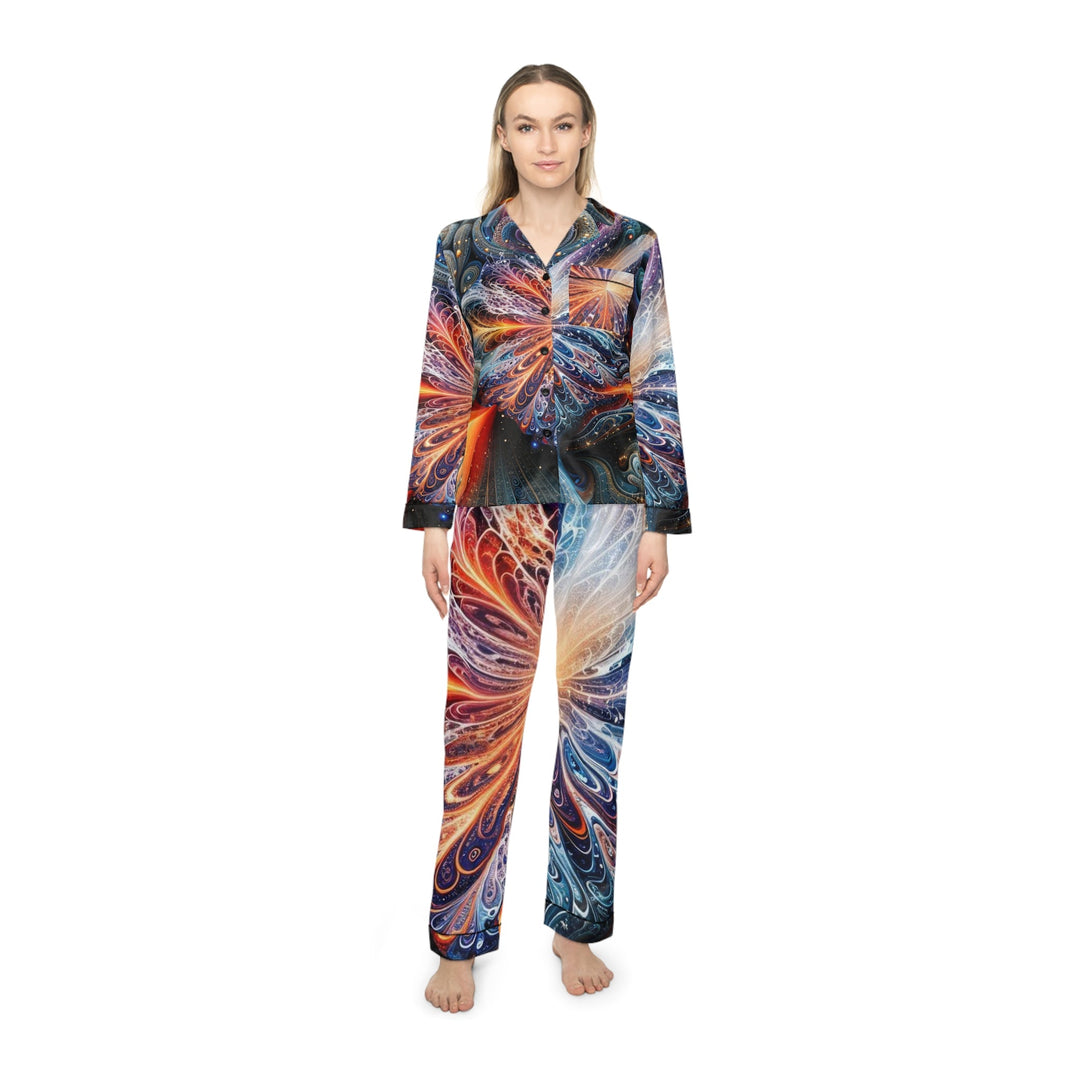 Cosmic Mind Energy - Women's Satin Pajamas - All Over Prints - g(0D·IO) - XS/S - Black -