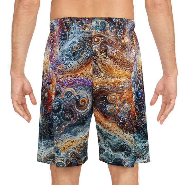 Cosmic Mind Symphony - AOP Basketball Shorts - All Over Prints - g(0D·IO) - Seam thread color automatically matched to design - XS -