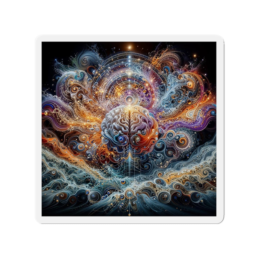 Cosmic Mind Symphony - Die-cut Magnet - Home Decor - g(0D·IO) - 3" x 3" - Die-Cut - 1 pc