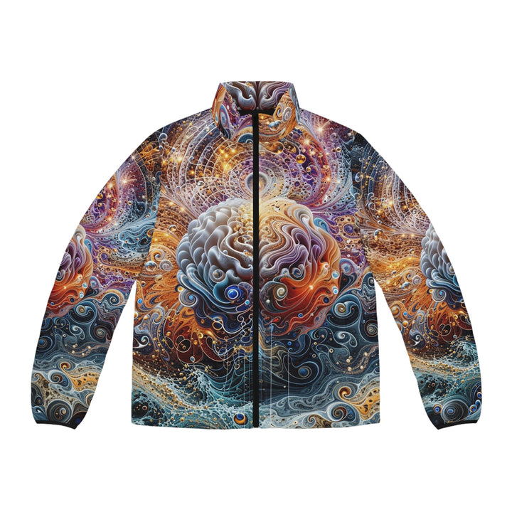 Cosmic Mind Symphony - Puffer Jacket - All Over Prints - g(0D·IO) - S - Black zipper -