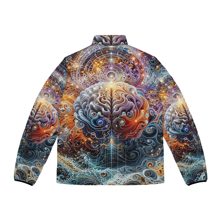 Cosmic Mind Symphony - Puffer Jacket - All Over Prints - g(0D·IO) - S - Black zipper -