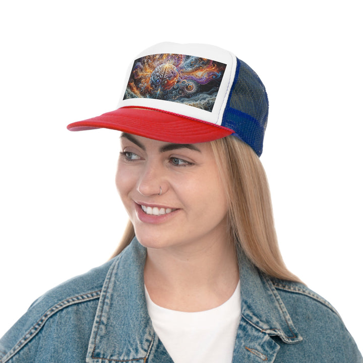 Cosmic Mind Symphony - Trucker Hat - Hats - g(0D·IO) - Pink - One size -