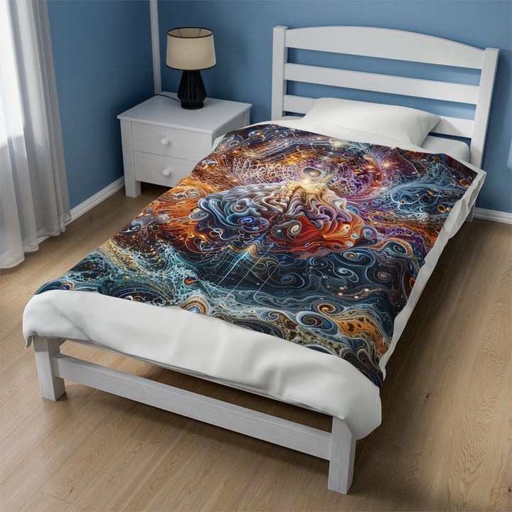 Cosmic Mind Symphony - Velveteen Plush Blanket - All Over Prints - g(0D·IO) - 30" × 40" - -