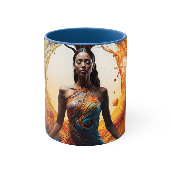 Cosmic Nature Meditation - Accent Coffee Mug - Mug - g(0D·IO) - Blue - 11oz -