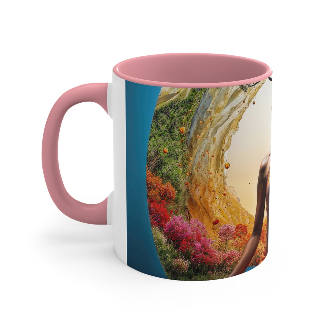 Cosmic Nature Meditation - Accent Coffee Mug - Mug - g(0D·IO) - Pink - 11oz -