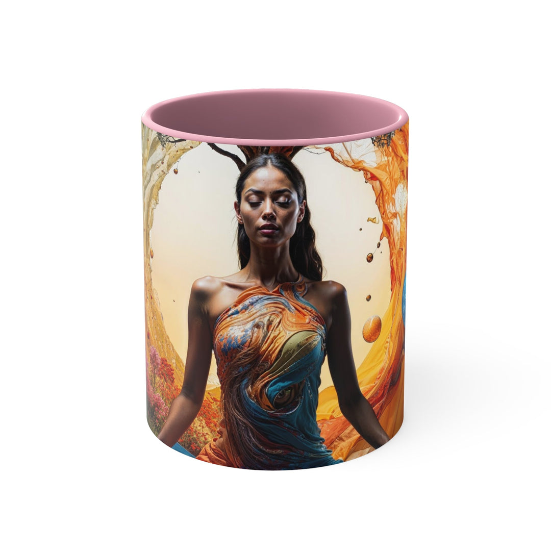 Cosmic Nature Meditation - Accent Coffee Mug - Mug - g(0D·IO) - Pink - 11oz -