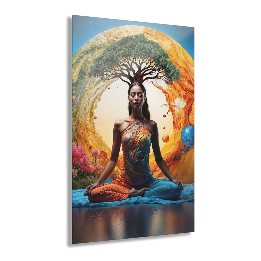 Cosmic Nature Meditation - Acrylic Prints (French Cleat Hanging) - Home Decor - g(0D·IO) - 24" x 36" (Vertical) - 0.25'' -