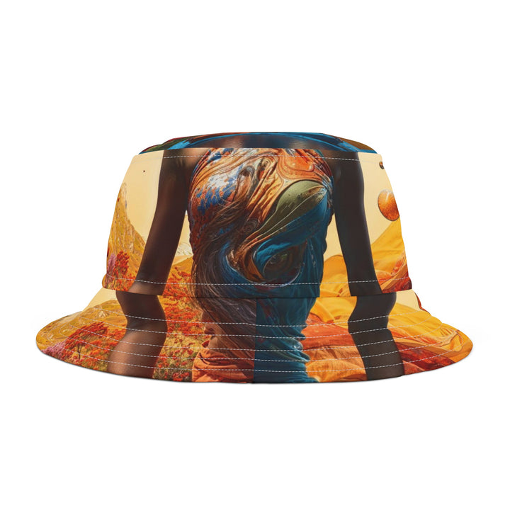 Cosmic Nature Meditation - Bucket Hat - Hats - g(0D·IO) - Large - White stitching -