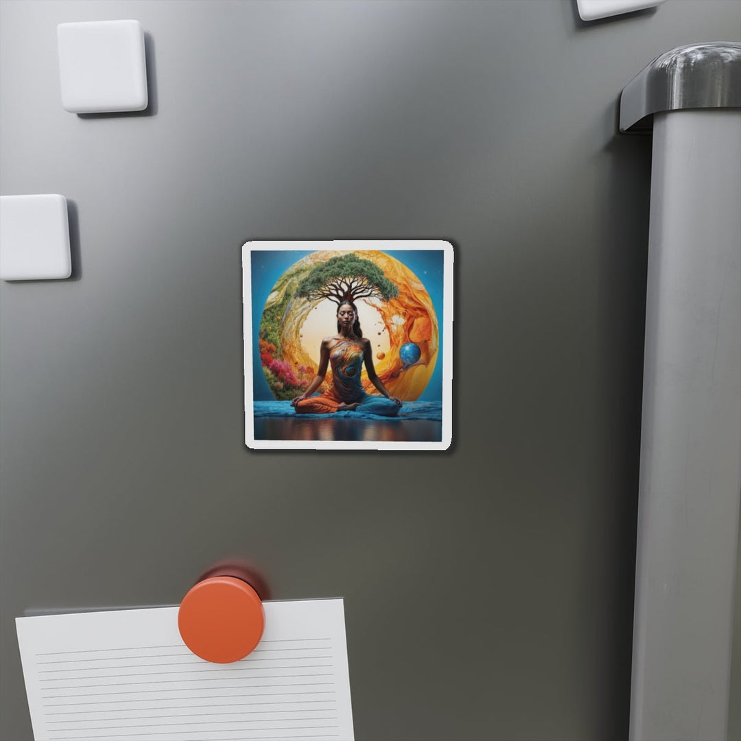 Cosmic Nature Meditation - Die-cut Magnet - Home Decor - g(0D·IO) - 6 × 6" - Die-Cut - 1 pc