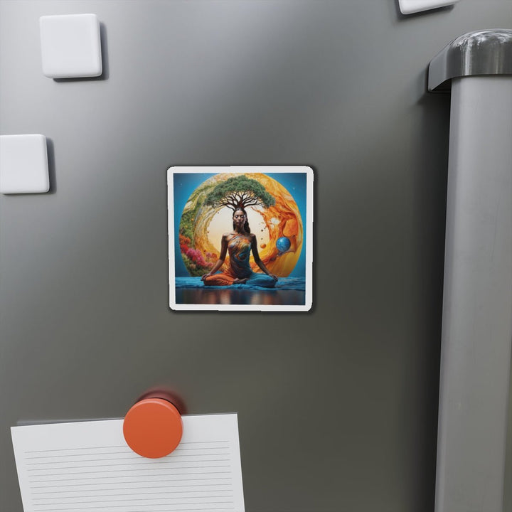 Cosmic Nature Meditation - Die-cut Magnet - Home Decor - g(0D·IO) - 6 × 6" - Die-Cut - 1 pc
