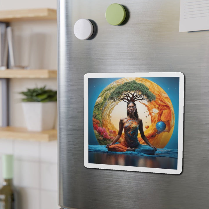 Cosmic Nature Meditation - Die-cut Magnet - Home Decor - g(0D·IO) - 6 × 6" - Die-Cut - 1 pc