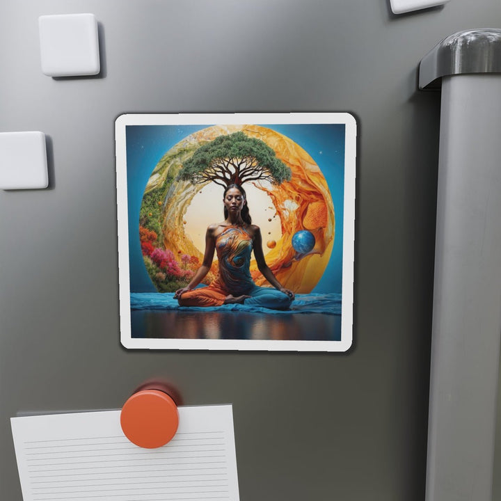 Cosmic Nature Meditation - Die-cut Magnet - Home Decor - g(0D·IO) - 6 × 6" - Die-Cut - 1 pc