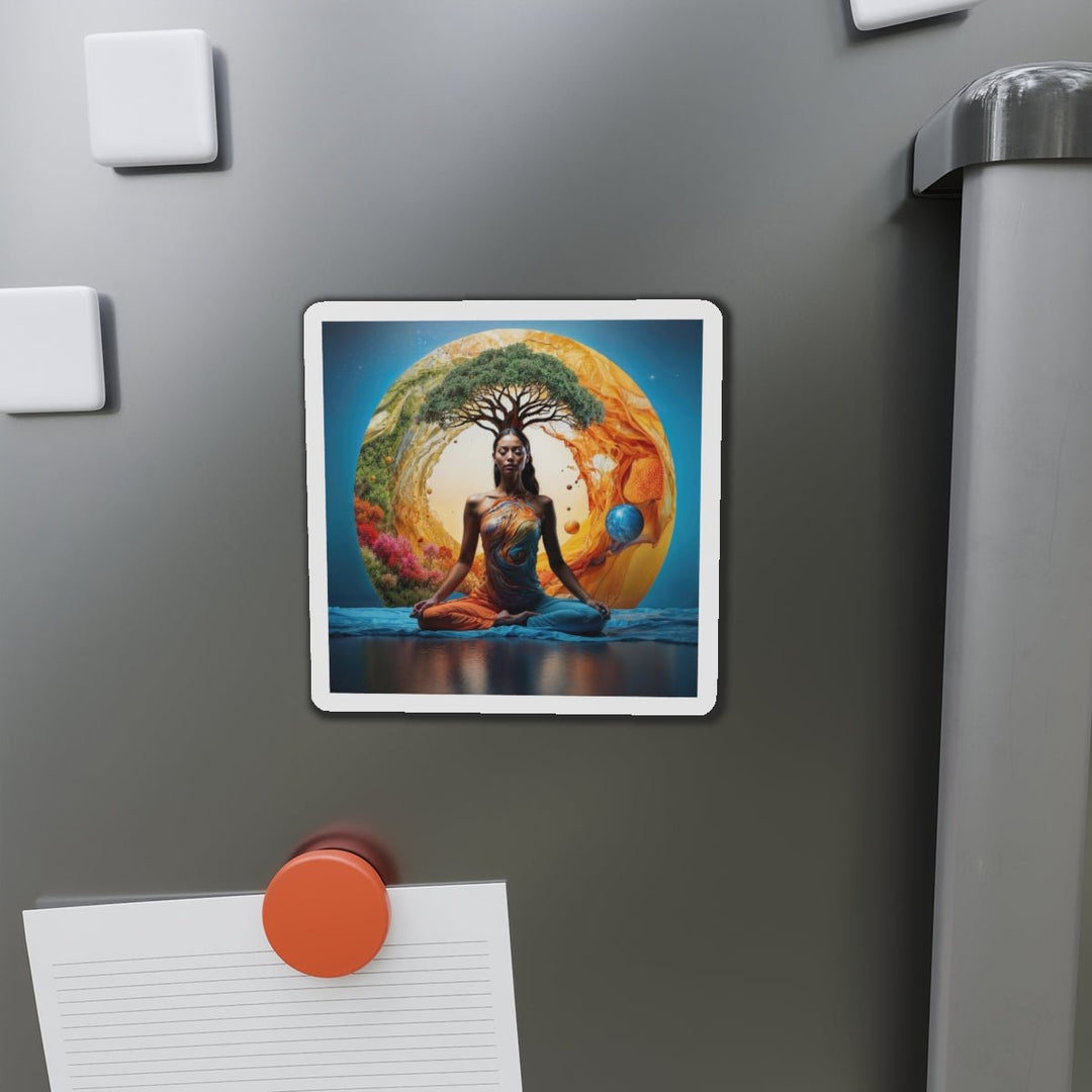 Cosmic Nature Meditation - Die-cut Magnet - Home Decor - g(0D·IO) - 6 × 6" - Die-Cut - 1 pc