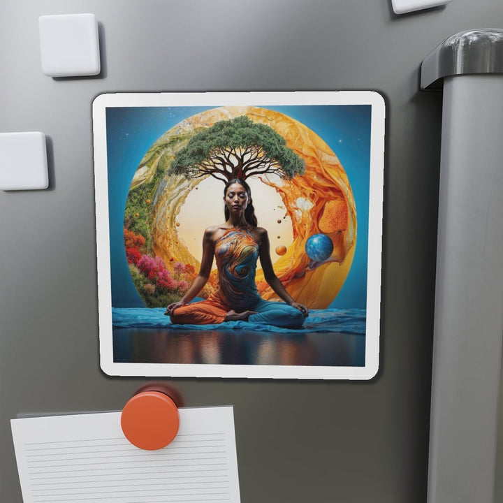 Cosmic Nature Meditation - Die-cut Magnet - Home Decor - g(0D·IO) - 6 × 6" - Die-Cut - 1 pc