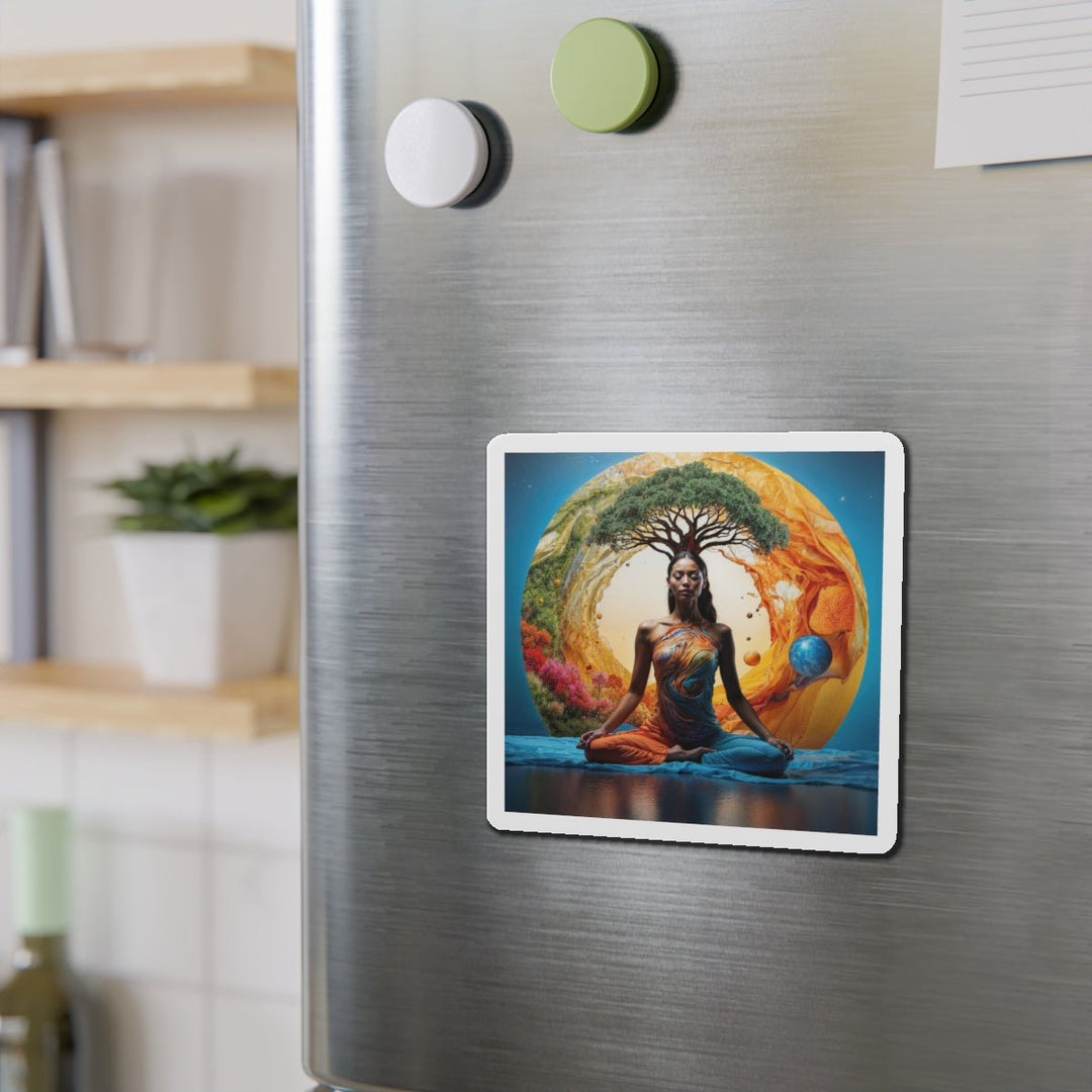 Cosmic Nature Meditation - Die-cut Magnet - Home Decor - g(0D·IO) - 6 × 6" - Die-Cut - 1 pc