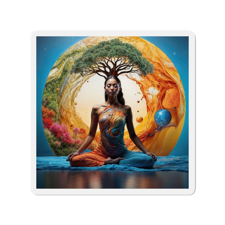 Cosmic Nature Meditation - Die-cut Magnet - Home Decor - g(0D·IO) - 3" x 3" - Die-Cut - 1 pc