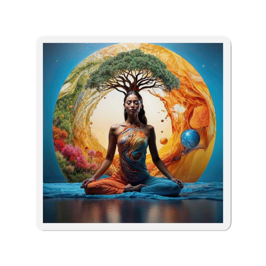 Cosmic Nature Meditation - Die-cut Magnet - Home Decor - g(0D·IO) - 5" x 5" - Die-Cut - 1 pc
