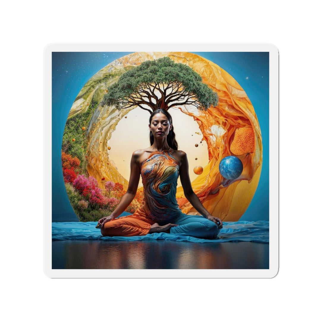 Cosmic Nature Meditation - Die-cut Magnet - Home Decor - g(0D·IO) - 4" x 4" - Die-Cut - 1 pc