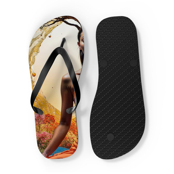 Cosmic Nature Meditation - Flip Flops - Shoes - g(0D·IO) - XL - Black sole -