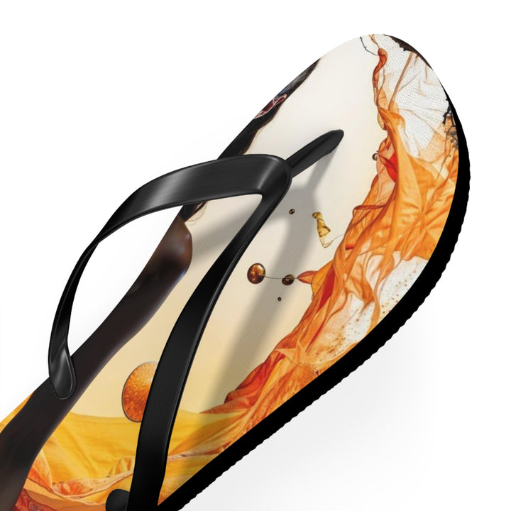 Cosmic Nature Meditation - Flip Flops - Shoes - g(0D·IO) - XL - Black sole -