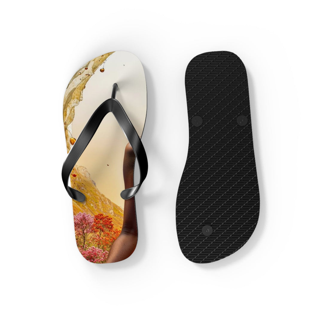 Cosmic Nature Meditation - Flip Flops - Shoes - g(0D·IO) - XL - Black sole -