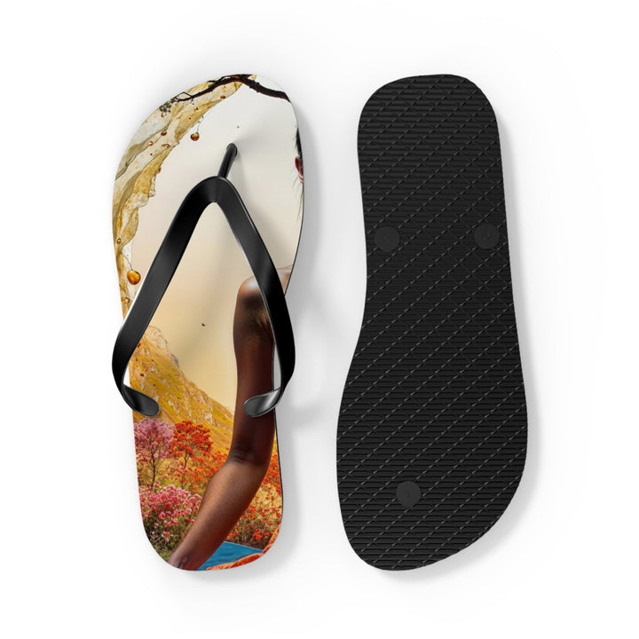 Cosmic Nature Meditation - Flip Flops - Shoes - g(0D·IO) - XL - Black sole -