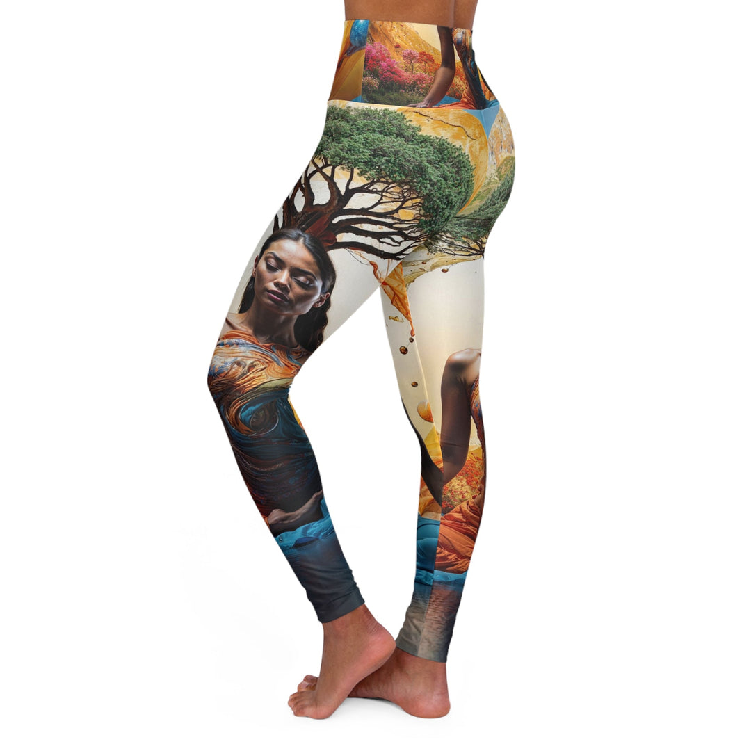 Cosmic Nature Meditation - High Waisted AOP Yoga Leggings - All Over Prints - g(0D·IO) - XS - -