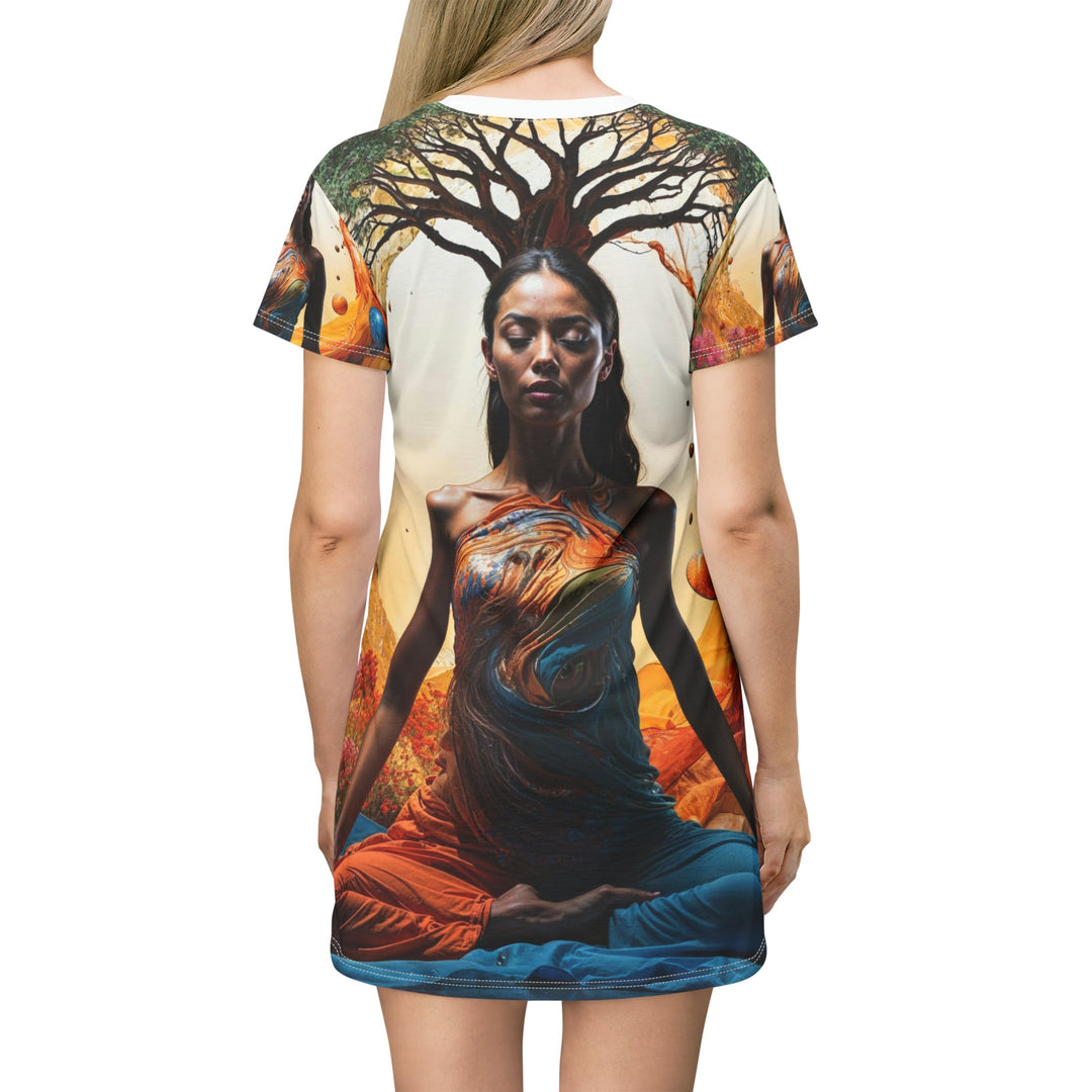 Cosmic Nature Meditation - T-Shirt Dress - All Over Prints - g(0D·IO) - XS - -