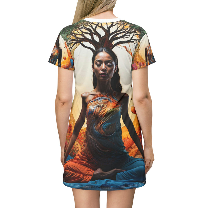 Cosmic Nature Meditation - T-Shirt Dress - All Over Prints - g(0D·IO) - XS - -