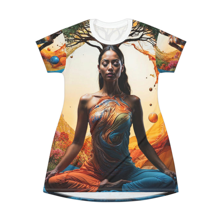 Cosmic Nature Meditation - T-Shirt Dress - All Over Prints - g(0D·IO) - XS - -