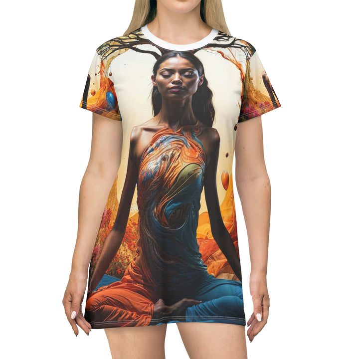 Cosmic Nature Meditation - T-Shirt Dress - All Over Prints - g(0D·IO) - XS - -