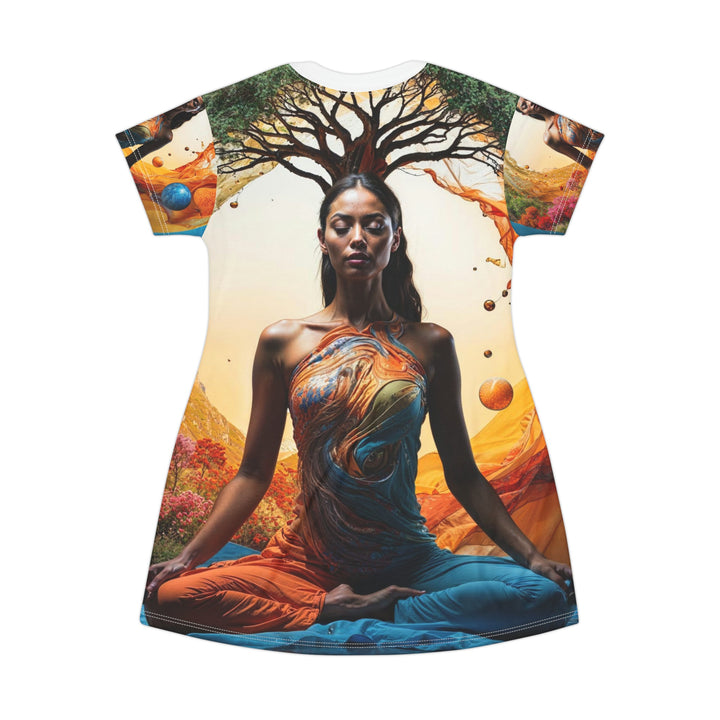 Cosmic Nature Meditation - T-Shirt Dress - All Over Prints - g(0D·IO) - XS - -