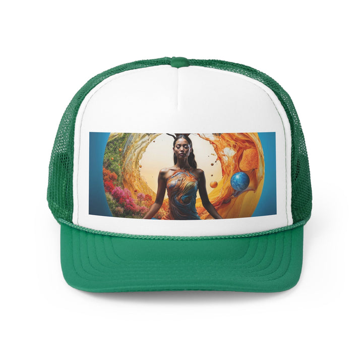 Cosmic Nature Meditation - Trucker Hat - Hats - g(0D·IO) - Green - One size -