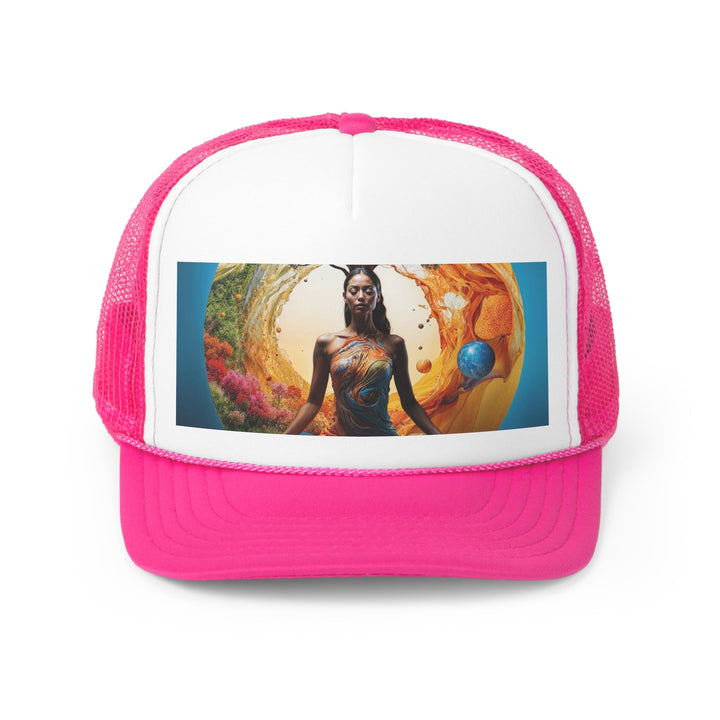 Cosmic Nature Meditation - Trucker Hat - Hats - g(0D·IO) - Pink - One size -