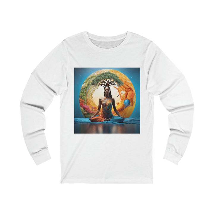 Cosmic Nature Meditation - Unisex Jersey Long Sleeve Tee - Long-sleeve - g(0D·IO) - S - White -