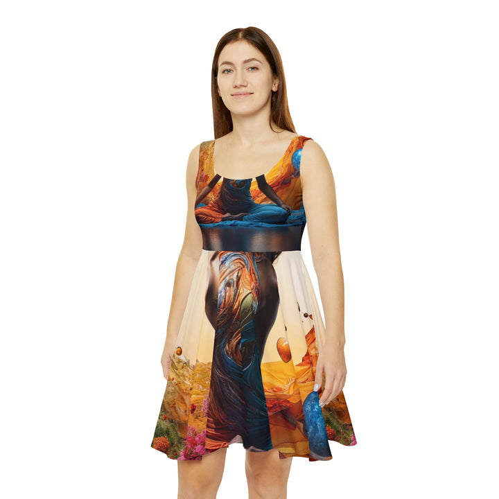 Cosmic Nature Meditation - Women's Skater Dress - All Over Prints - g(0D·IO) - XS - -