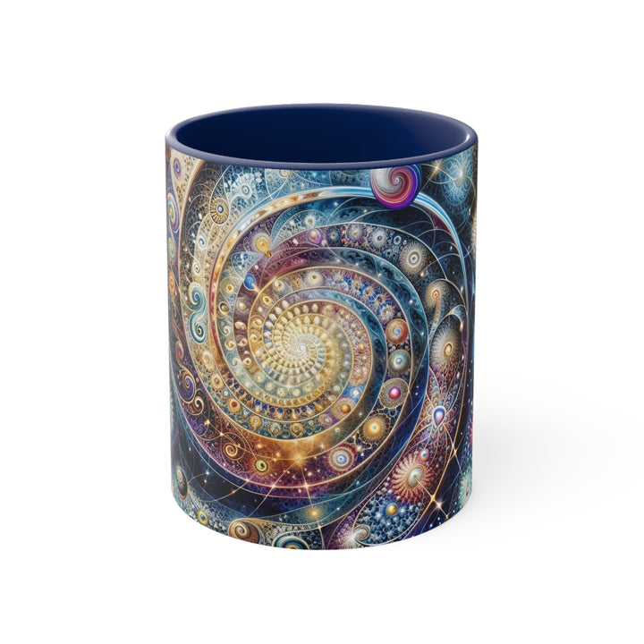 Cosmic Spiral Dreams - Accent Coffee Mug - Mug - g(0D·IO) - Navy - 11oz -