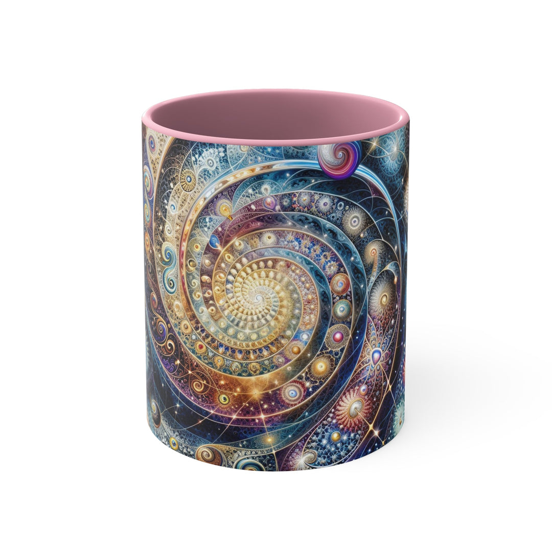 Cosmic Spiral Dreams - Accent Coffee Mug - Mug - g(0D·IO) - Pink - 11oz -