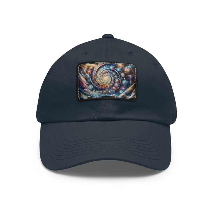 Cosmic Spiral Dreams - Dad Hat - Hats - g(0D·IO) - Navy / Black patch - Rectangle - One size