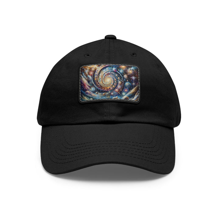 Cosmic Spiral Dreams - Dad Hat - Hats - g(0D·IO) - Black / Black patch - Rectangle - One size