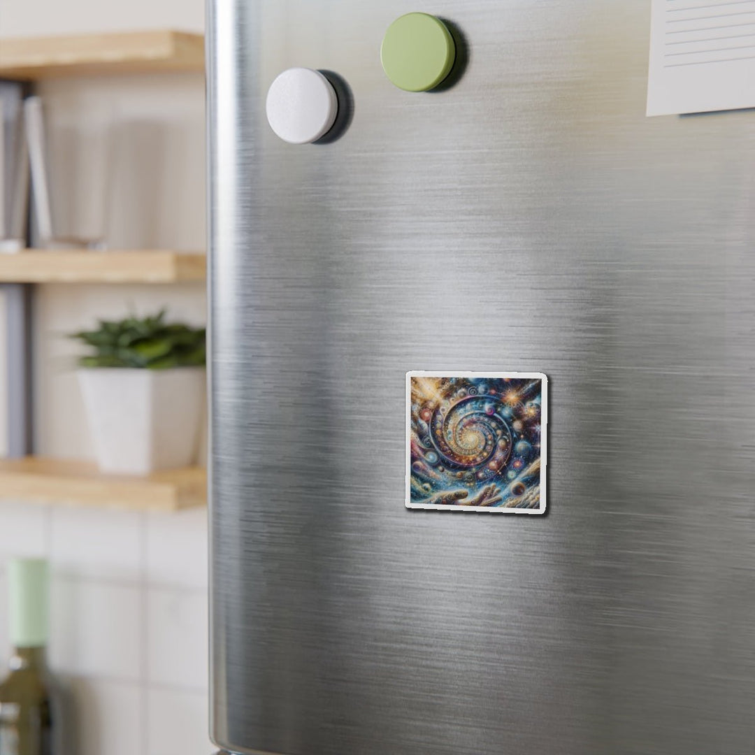 Cosmic Spiral Dreams - Die-cut Magnet - Home Decor - g(0D·IO) - 6 × 6" - Die-Cut - 1 pc