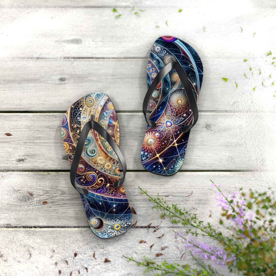 Cosmic Spiral Dreams - Flip Flops - Shoes - g(0D·IO) - XL - Black sole -