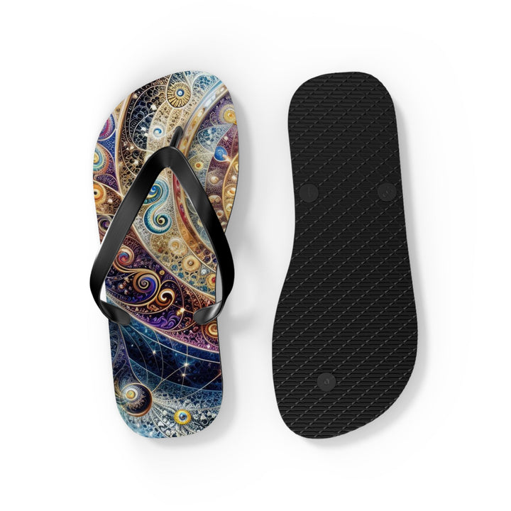 Cosmic Spiral Dreams - Flip Flops - Shoes - g(0D·IO) - XL - Black sole -