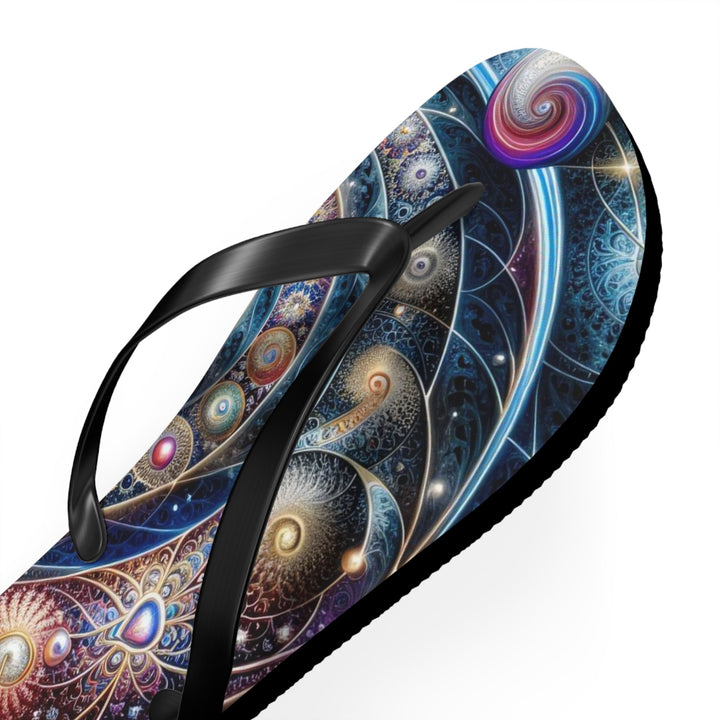 Cosmic Spiral Dreams - Flip Flops - Shoes - g(0D·IO) - XL - Black sole -