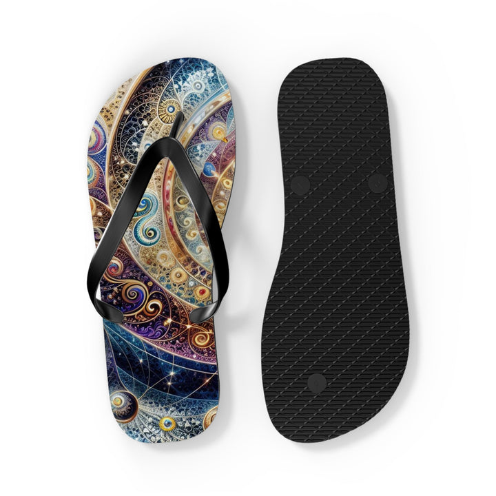 Cosmic Spiral Dreams - Flip Flops - Shoes - g(0D·IO) - XL - Black sole -